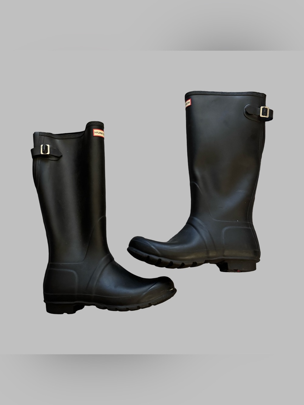 HUNTER Women’s Matte Black Tall Rubber Rain Boots Size 11